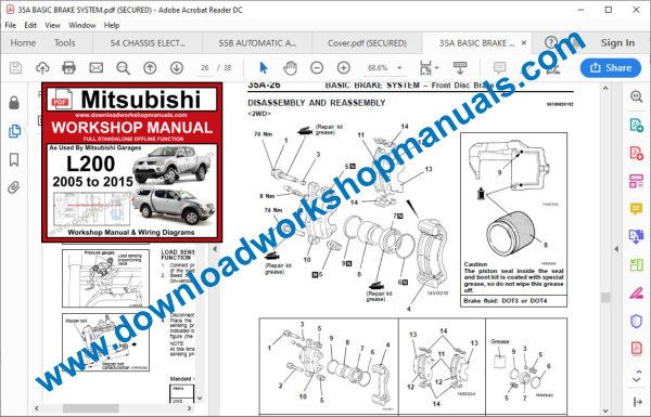 Mitsubishi L200 Workshop Manual download